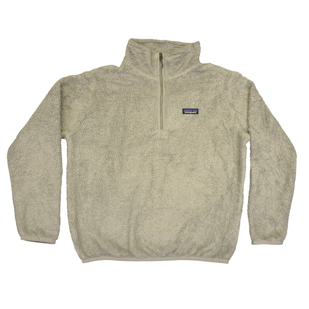 Patagonia Los Gatos Quarter-Zip Fleece Pullover Womens Medium Salt Grey Sherpa